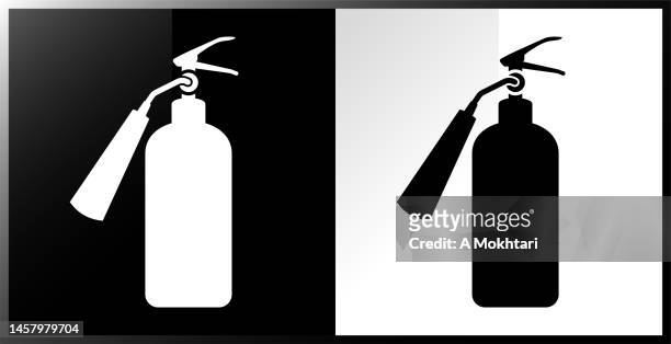 fire extinguisher icon. - flame logo stock illustrations