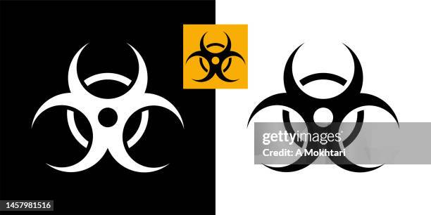 radioactive symbol virus icon. - biohazard symbol stock illustrations