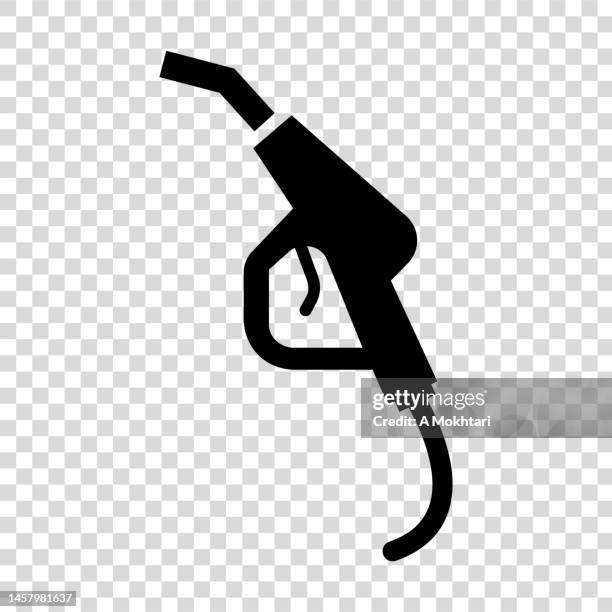 fuel gun icon on transparent background. - gasoline pistol stock illustrations