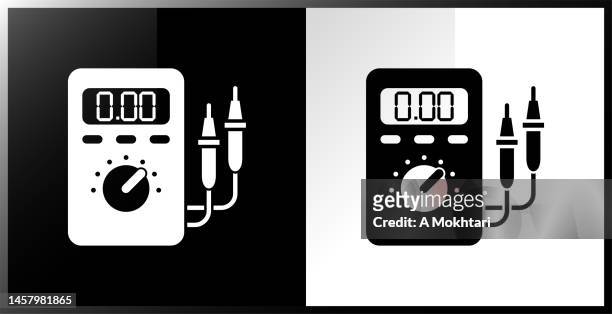 voltmeter icon. - electrician stock illustrations