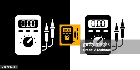 Voltmeter icon. Voltmeter icon.