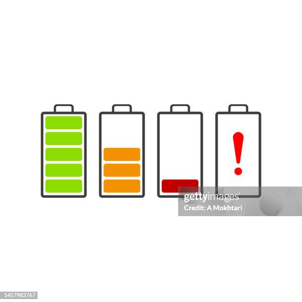 battery level icon on withe background. - drum kit white background stock illustrations