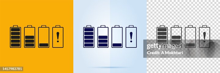 Battery level icon set. Battery level icon set.