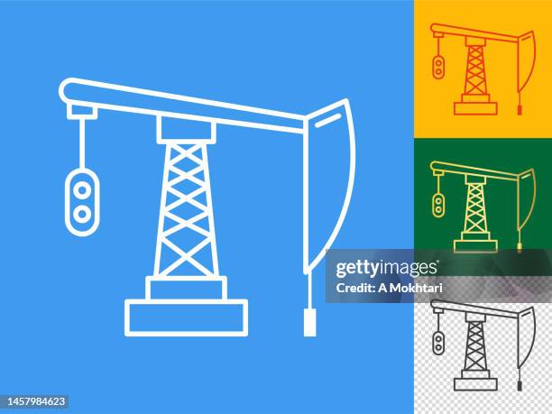 oil rig icon set. - offshore platform drilling rig stock illustrations