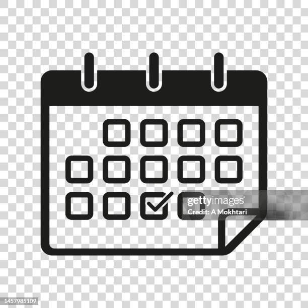 calendar icon on transparent background. - desk calendar stock illustrations