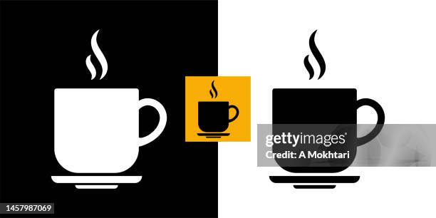 coffee cup icon. - steamy mug stock illustrations