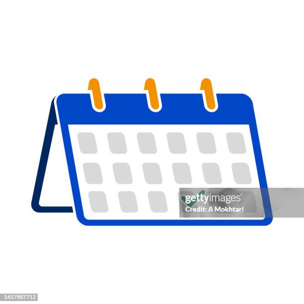 calendar icon on withe background. - desk calendar stock illustrations