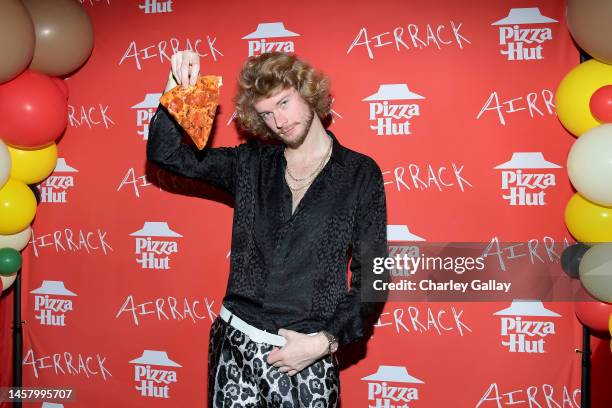 Yung Gravy attends as Pizza Hut and Airrack break the GUINNESS WORLD RECORDS™ title for World’s Largest Pizza to launch the Big New Yorker on January...