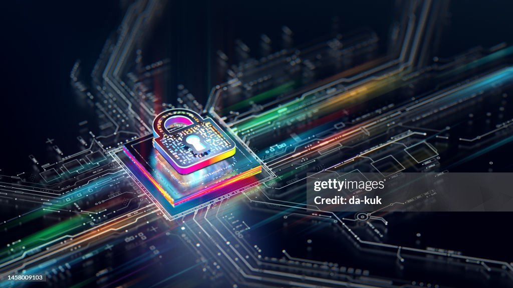 Firewall Cpu Hardware Security Concept Digital Shield Firewall With Central Computer ...