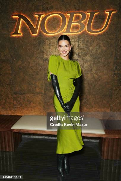 Kendall Jenner attends the star-studded Sake Ceremony hosted by Nobu Matsuhisa and Meir Teper to inaugurate the Grand Opening of Nobu Dubai, at...