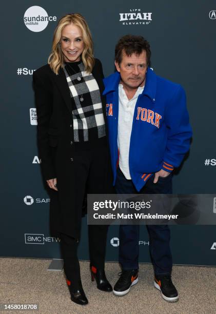 Tracy Pollan and Michael J. Fox attend the 2023 Sundance Film Festival "STILL: A Michael J. Fox Movie" Premiere at Eccles Center Theatre on January...