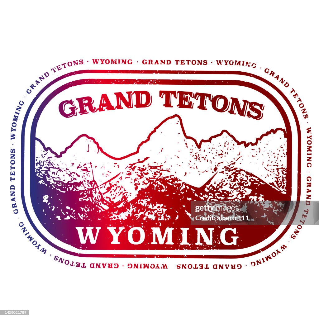 Timbre de voyage Grand Teton Wyoming