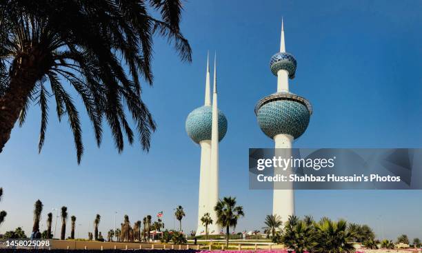 kuwait towers - kuwait city stock pictures, royalty-free photos & images