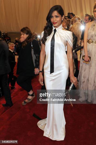Freida Pinto attends the Metropolitan Museum of Artâ€™s 2011 Costume Institute Gala featuring the opening of the exhibit Alexander McQueen: Savage...