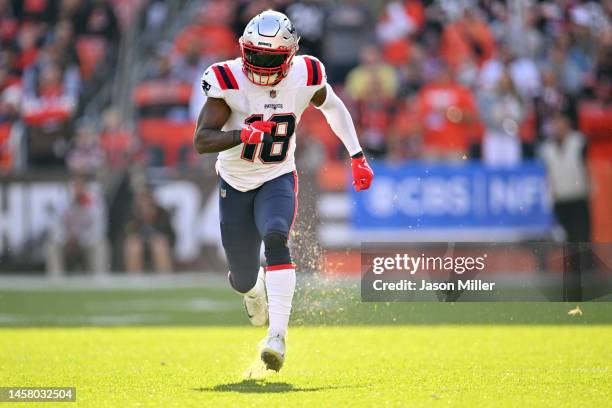 Wide receiver Matthew Slater of the New England Patriots runs during the second half against the Cleveland Browns at FirstEnergy Stadium on October...