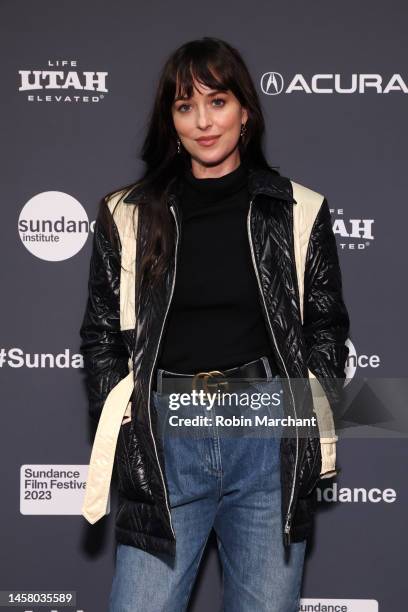 Dakota Johnson attends the 2023 Sundance Film Festival "The Disappearance of Shere Hite" Premiere at The Ray Theatre on January 20, 2023 in Park...