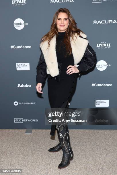 Brooke Shields attends the 2023 Sundance Film Festival "Pretty Baby: Brooke Shields" Premiere at Eccles Center Theatre on January 20, 2023 in Park...