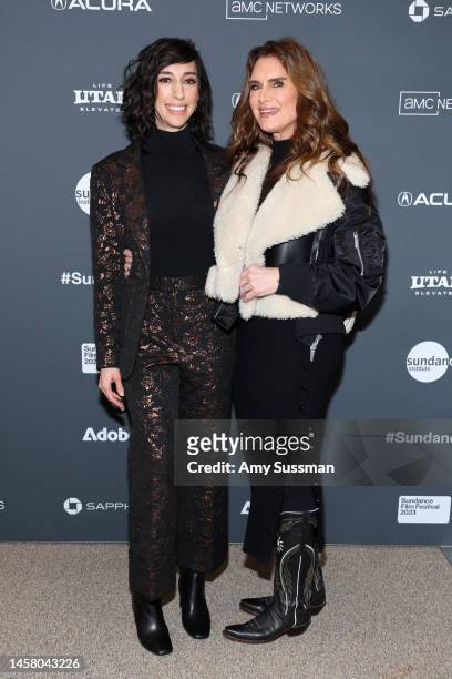 Lana Wilson and Brooke Shields attend the 2023 Sundance Film Festival "Pretty Baby: Brooke Shields" Premiere at Eccles Center Theatre on January 20,...