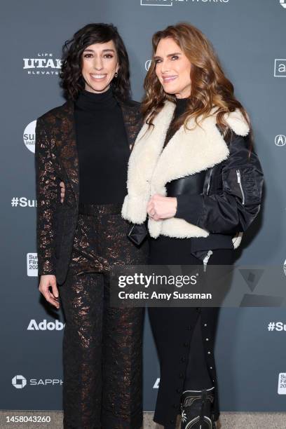 Lana Wilson and Brooke Shields attend the 2023 Sundance Film Festival "Pretty Baby: Brooke Shields" Premiere at Eccles Center Theatre on January 20,...