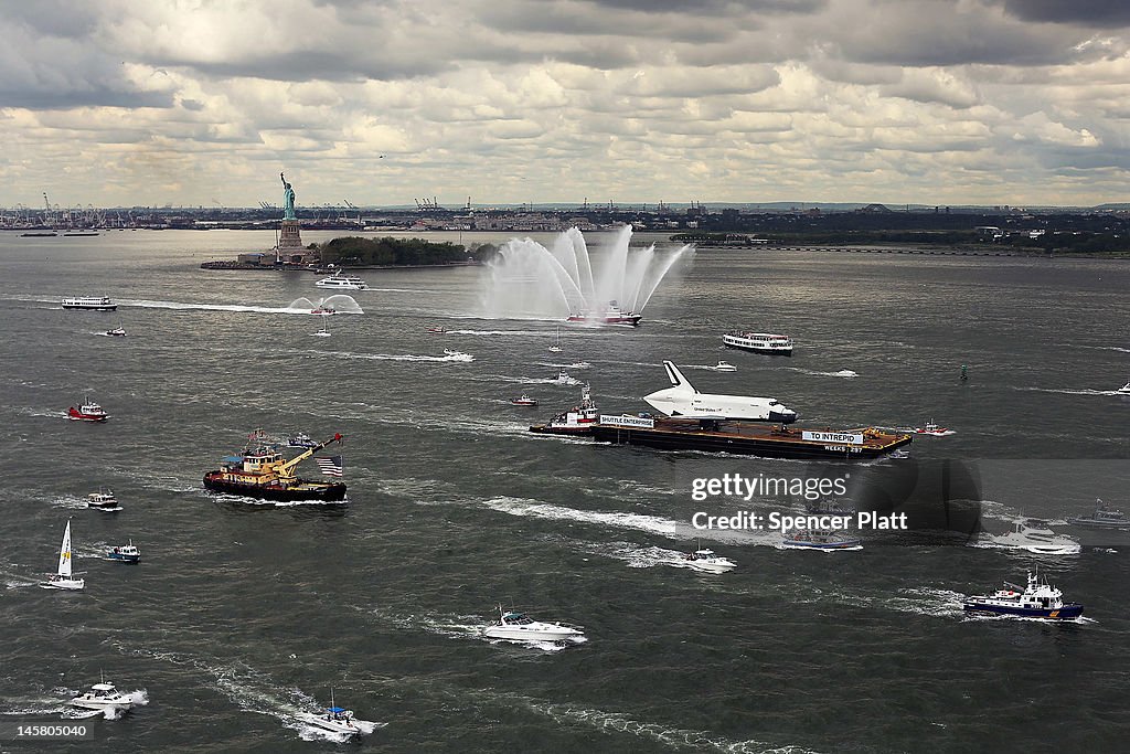 Space Shuttle Enterprise Is Delivered To Intrepid Air Sea And Space Museum