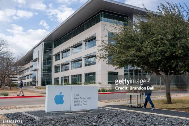Employees are seen working at an Apple Campus on January 20, 2023 in Austin, Texas.