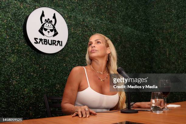 Niurka Marcos looks on during the press conference on the show 'La Drag Queen Soy Yo' on January 20, 2023 in Mexico City, Mexico.