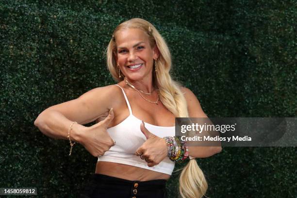 Niurka Marcos poses for photos during the press conference on the show 'La Drag Queen Soy Yo' on January 20, 2023 in Mexico City, Mexico.