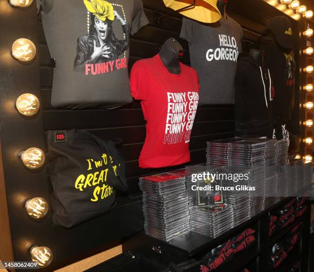 Merchandise at the Sony Masterworks Broadway "Funny Girl" New Broadway Cast Recording CD official release day signing at The August Wilson Theater...