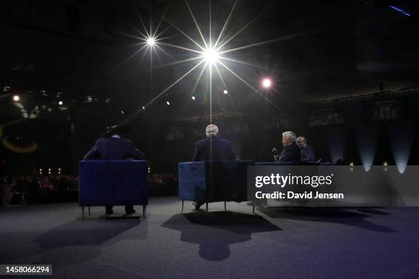 Hall of Famers speak during the "Fireside Chat" portion prior to the NASCAR Hall of Fame Induction Ceremony at Charlotte Convention Center on January...