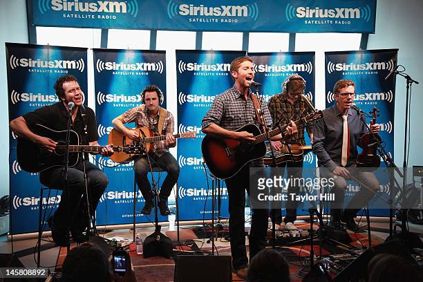 Country musician Josh Turner performs on SiriusXM's "The Highway Super Fan Concert Series" at SiriusXM's Music City Theatre on June 6, 2012 in...