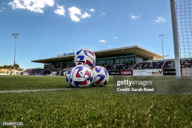 General View during the round 11 A-League Women's match between Adelaide United and Melbourne Victory at ServiceFM Stadium, on January 21 in...