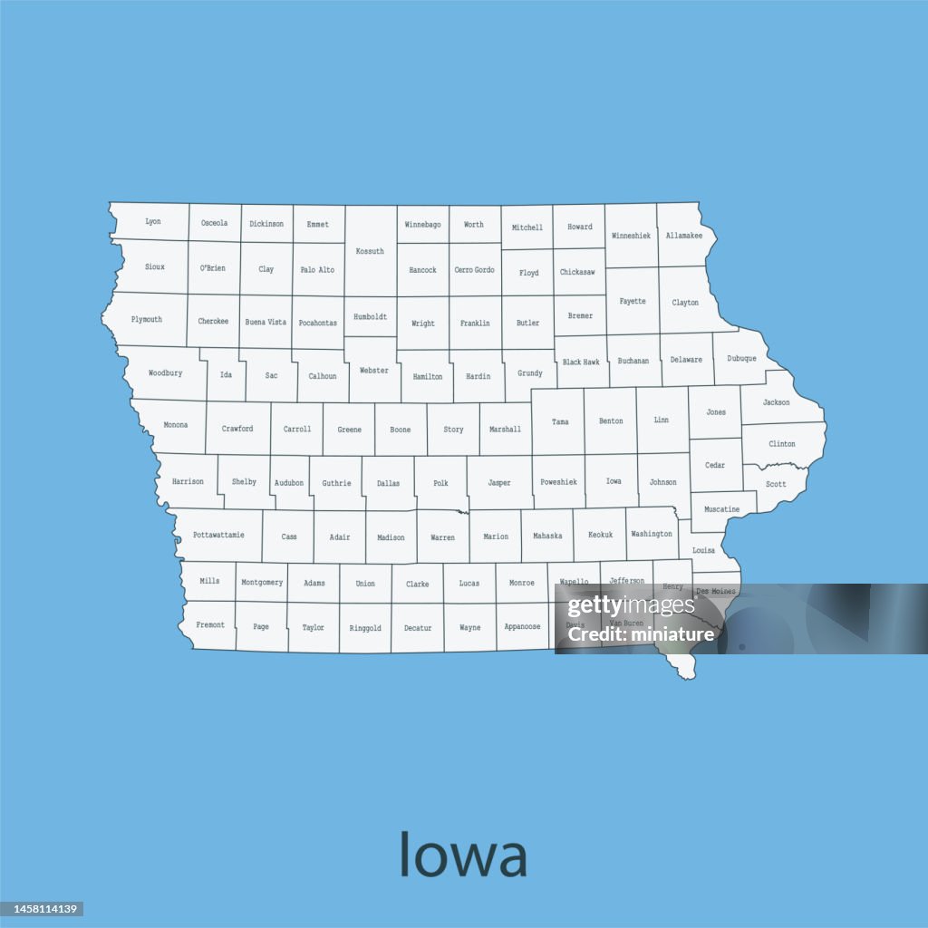 Map Highlighting Iowa Iowa Map High-Res Vector Graphic - Getty Images