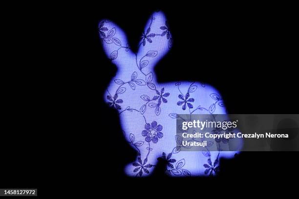 Led Icon Rabbit Craft Rabbit Display Decoration With Flowers And Purple Led Light ...