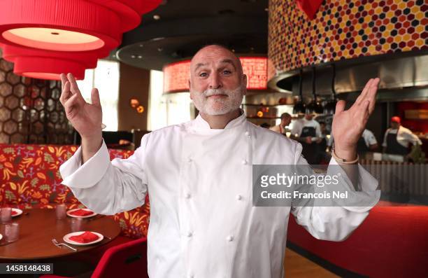 In this image released on January 21 Chef Jose Andres captured at their new restaurant Jaleo during the Grand Reveal Weekend of Dubai’s new...