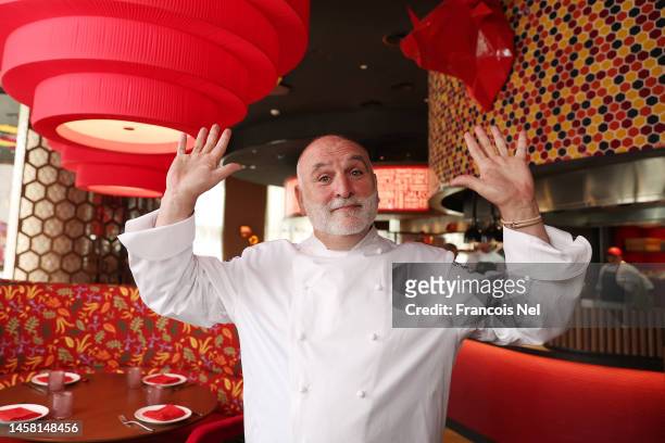 In this image released on January 21 Chef Jose Andres captured at their new restaurant Jaleo during the Grand Reveal Weekend of Dubai’s new...