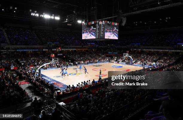 General view of court during the round 16 NBL match between Adelaide 36ers and Melbourne United at Adelaide Entertainment Centre, on January 21 in...