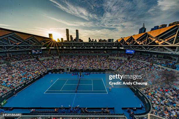 General view of Margaret Court Arena during the third round singles match between Andy Murray of Great Britain and Roberto Bautista Agut of Spain...