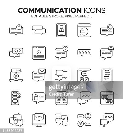 Icônes De Communication Symboles De Chat De Message Demail De ...