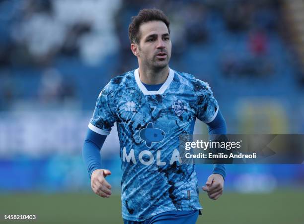 Cesc Fabregas of Como 1907 looks on during the Serie B match between Como 1907 and AC Pisa at Stadio Giuseppe Sinigaglia on January 21, 2023 in Como,...