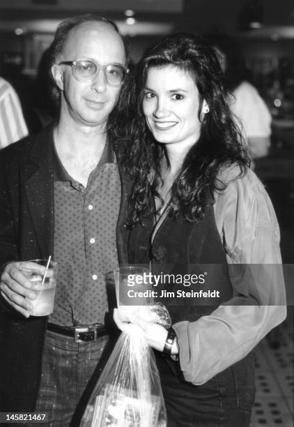 Paul Shaffer and Meredith Brooks pose for a portrait at the radio Conclave in Minneapolis, Minnesota in 1989.