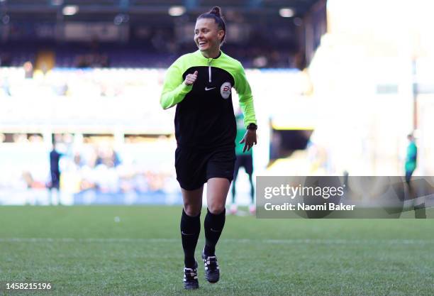 Rebecca Welsh becomes first woman appointed to referee a Championship game for Birmingham vs Preston during the Sky Bet Championship between...