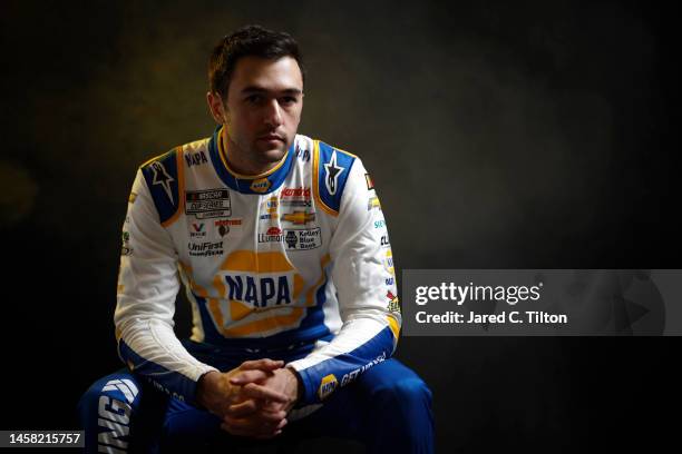 Driver Chase Elliott poses for a photo during NASCAR Production Days at Charlotte Convention Center on January 17, 2023 in Charlotte, North Carolina.