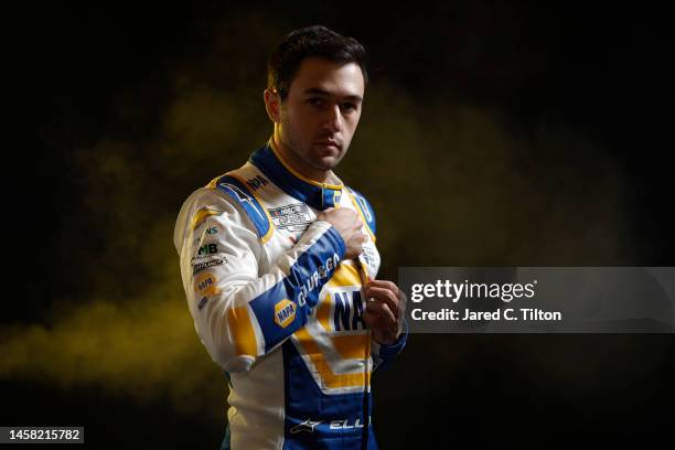 Driver Chase Elliott poses for a photo during NASCAR Production Days at Charlotte Convention Center on January 17, 2023 in Charlotte, North Carolina.