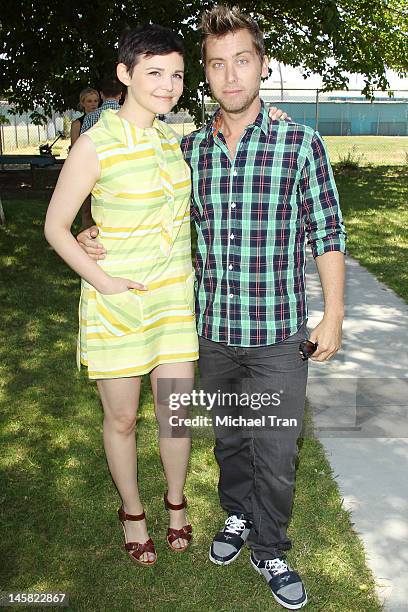 Ginnifer Goodwin and Lance Bass attend The Environmental Media Association's 3rd Annual Garden Luncheon held at Carson Senior High School on June 6,...