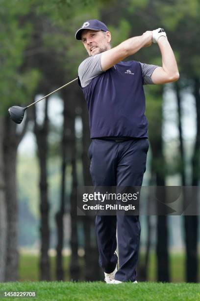 David Higgins of Ireland in action during Day Two of The Final Stage of Legends Tour Qualifying School at Gloria Golf Resort on January 21, 2023 in...