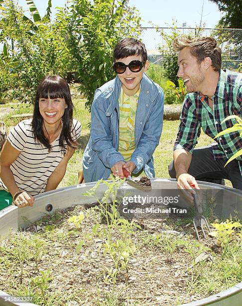 Constance Zimmer, Ginnifer Goodwin and Lance Bass attend The Environmental Media Association's 3rd Annual Garden Luncheon held at Carson Senior High...