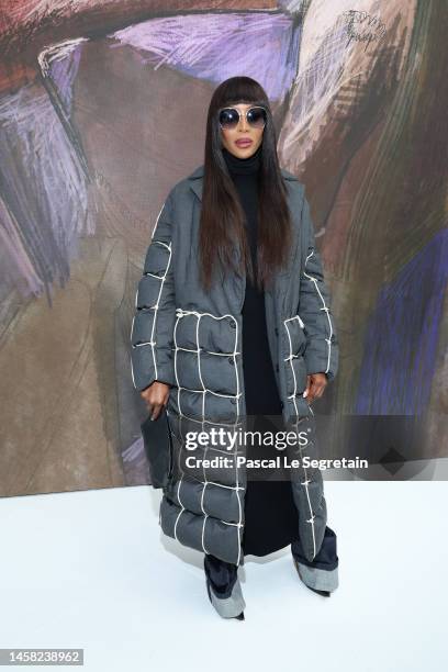 Naomi Campbell attends the Loewe Menswear Fall-Winter 2023-2024 show as part of Paris Fashion Week on January 21, 2023 in Paris, France.