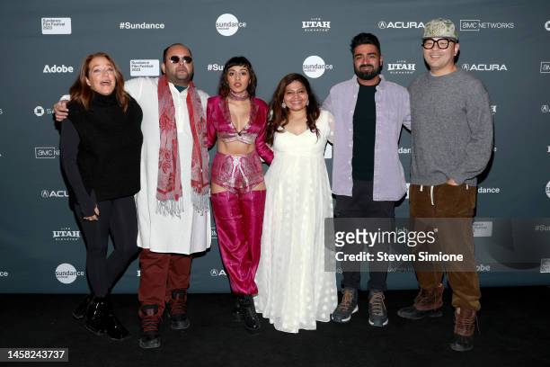 Sue Turley, Rohan Kapoor, Reema Maya, Trupti Khamkar, Harshvir Oberai and Michael Y. Chow attend the 2023 Sundance Film Festival Short Film Program 3...