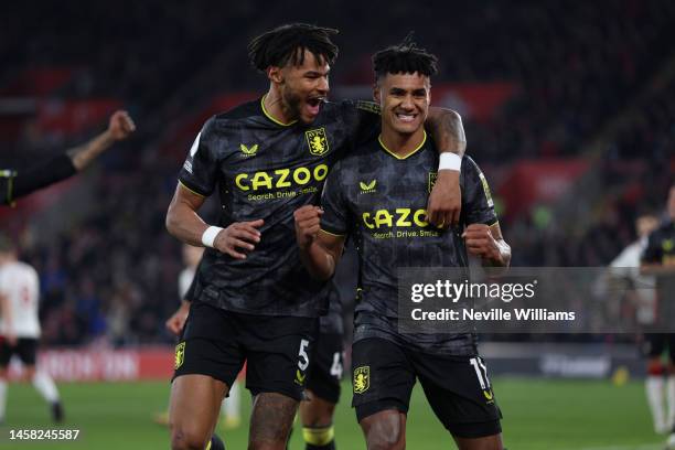 Ollie Watkins of Aston Villa scores for Aston Villa during the Premier League match between Southampton FC and Aston Villa at Friends Provident St....