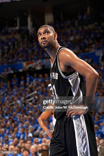 Playoffs: San Antonio Spurs Tim Duncan during game vs Oklahoma City Thunder at Chesapeake Energy Arena. Game 3. Oklahoma City, OK 5/31/2012 CREDIT:...